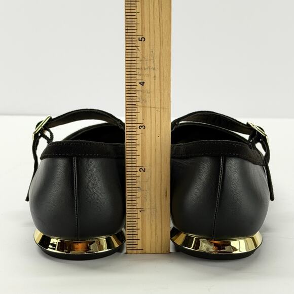 Alfani Step N Flex Ankle Strap Pointed Toe Flats Black Gold Sze 6M Classic Comfy - Picture 5 of 10